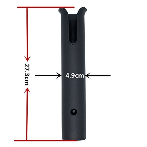 HiUmi Wall Mounted Fishing Rod Holders Tubes Links Fishing Rod Holder Rack Rests (2-Pole-Black) - Image 3